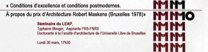 Conditions d’excellence et conditions postmodernes. À propos du prix d’architecture Robert Maskens (Bruxelles 1978)